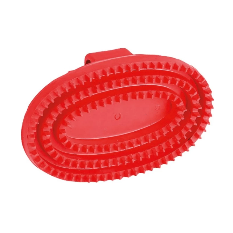 Скребница резиновая 15х10,5см, цвет красный