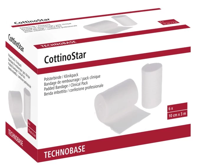 Бинт с повязкой CottinoStar, 10см х3м, 6шт, цвет белый