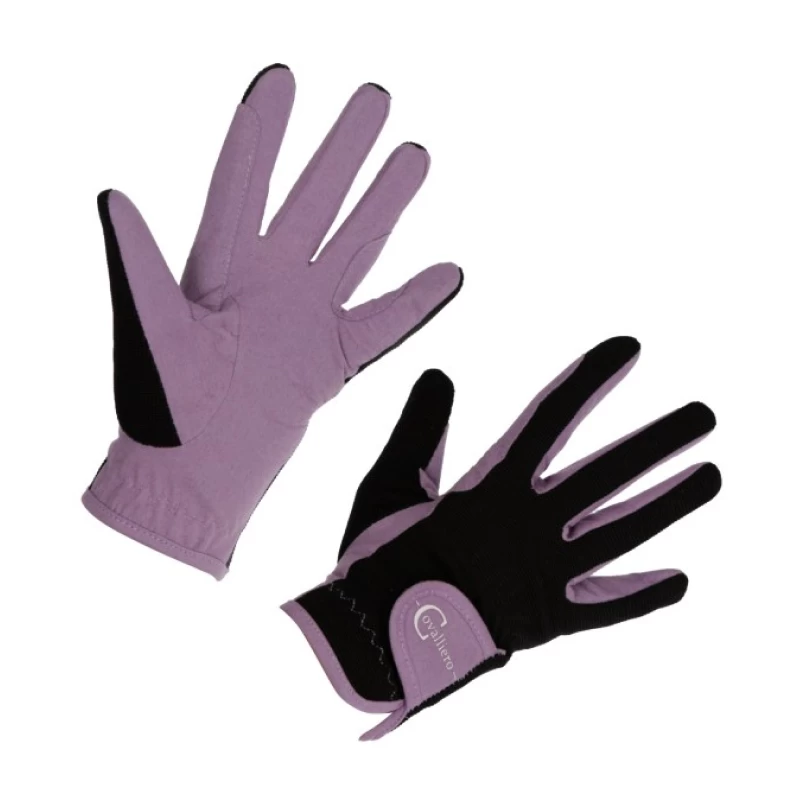 Перчатки для верховой езды детские Lilli, размер большой (L), черно-фиолетовые