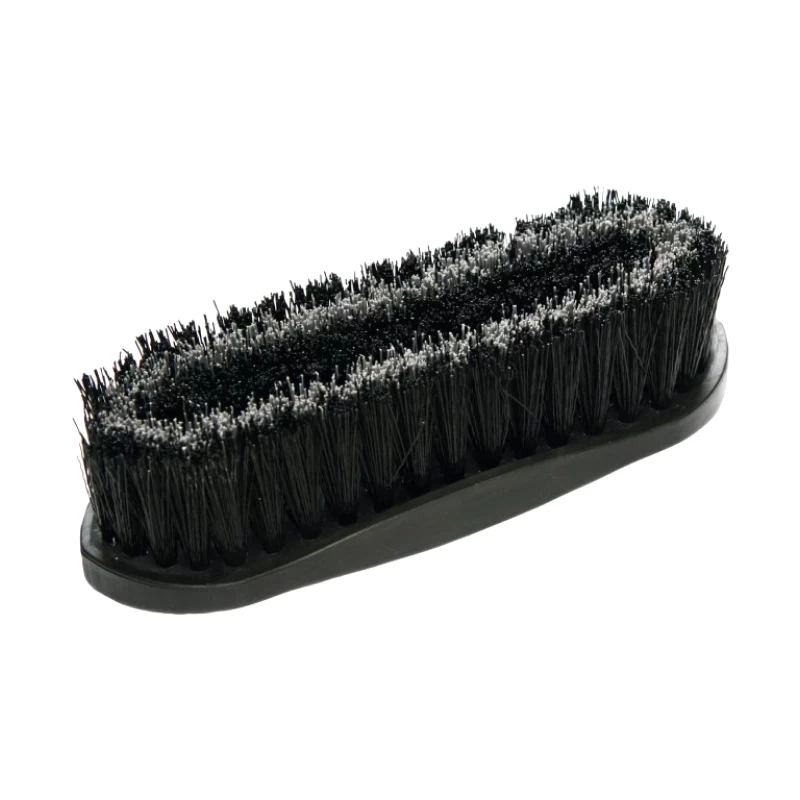 Щетка пластмассовая 20,5см с длинным волосом, цвет черно-серый