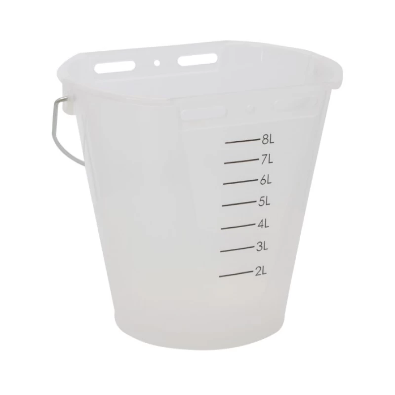 Ведро для поения телят 8л, белое прозрачное