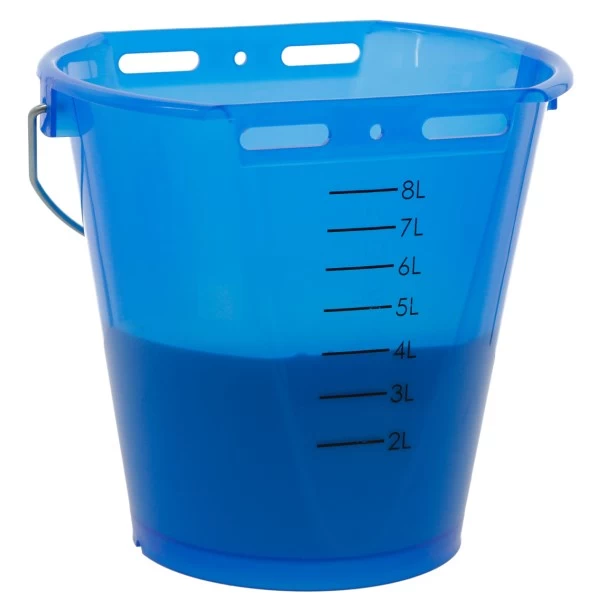 Ведро для поения телят 8л, голубое прозрачное