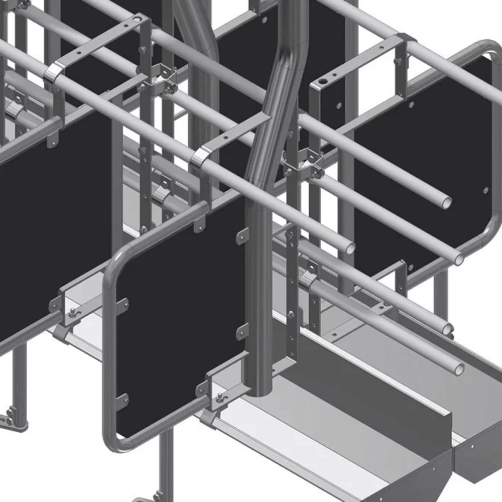 Питающая перегородка с передними трубами для группового содержания
