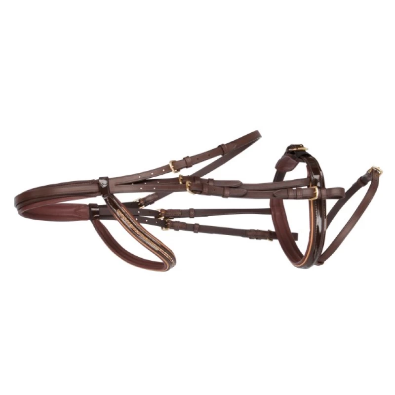 Оголовье Кингстон для средней лошади (Full), коричневое