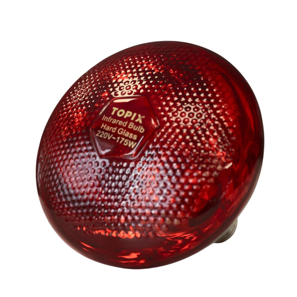 Лампа TOPIX PAR38 красная 175W-220V, твердостекольная, патрон E27