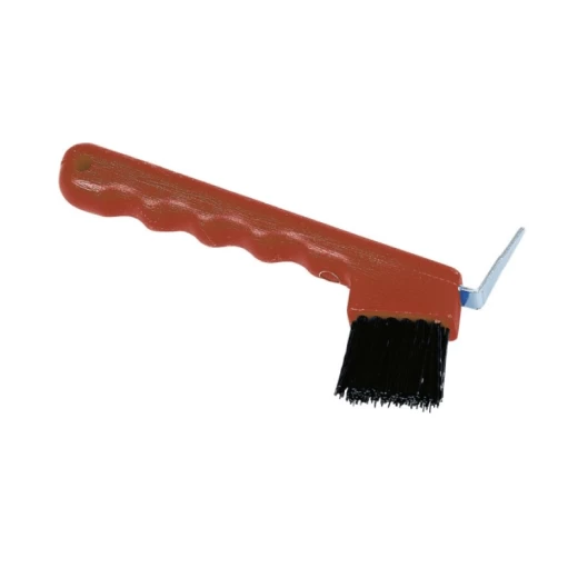 Щетка с кисточкой для очистки копыт, цвет красный