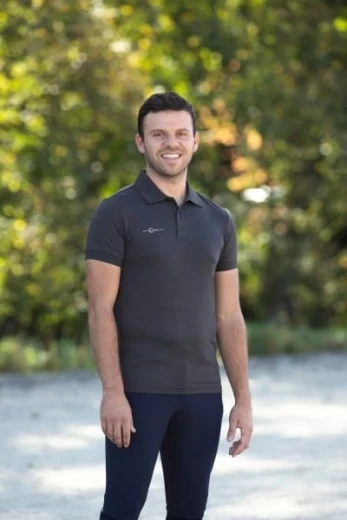 Футболка для верховой езды Polo мужская, размер тройной очень большой (XXXL), цвет графитовый