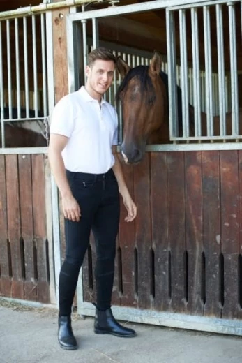 Бриджи для верховой езды BasicPlus мужские, размер 54, черные