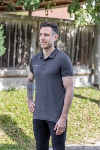 Футболка для верховой езды Polo мужская, размер тройной очень большой (XXXL), цвет графитовый